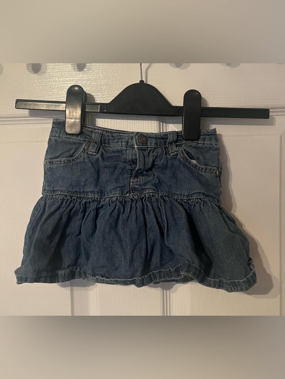 Calvin Klein Girls Denim Skirt Ruffle Hem Blue Jean Skirt Size 3T